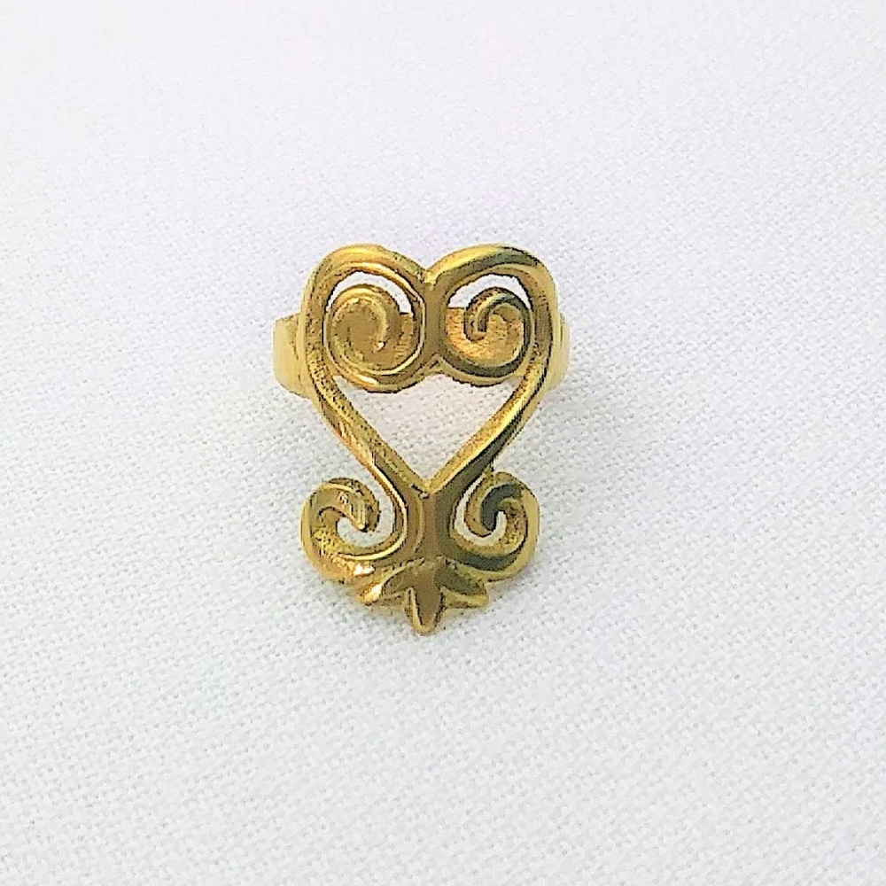 Brass African Adinkra Sankofa Ring
